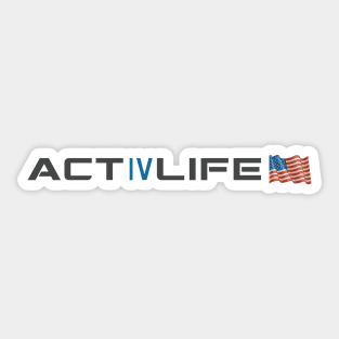 Assured Outfit by Activlife Wear USA US United States Flag Flag Tagline Logo Sports Branding Sticker